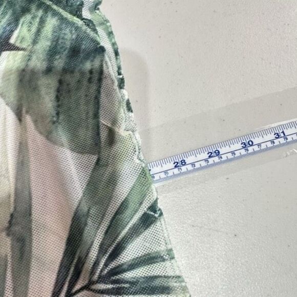 NWT Clotheshead Layered Mesh Sleeveless Tropical Floral Top Small White Green - Picture 5 of 12